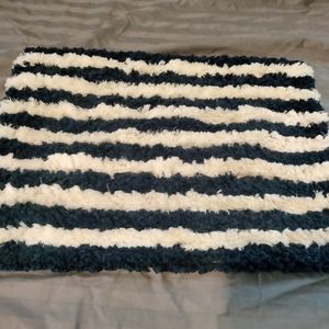 BNWOT Pottery Barn Furry Blue And White Lumbar Pillow